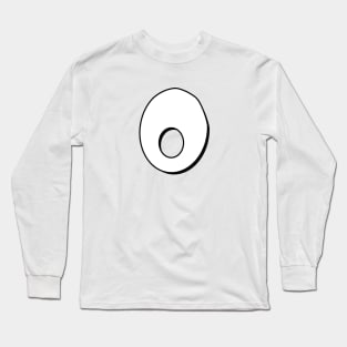 Number 0 white / black Long Sleeve T-Shirt